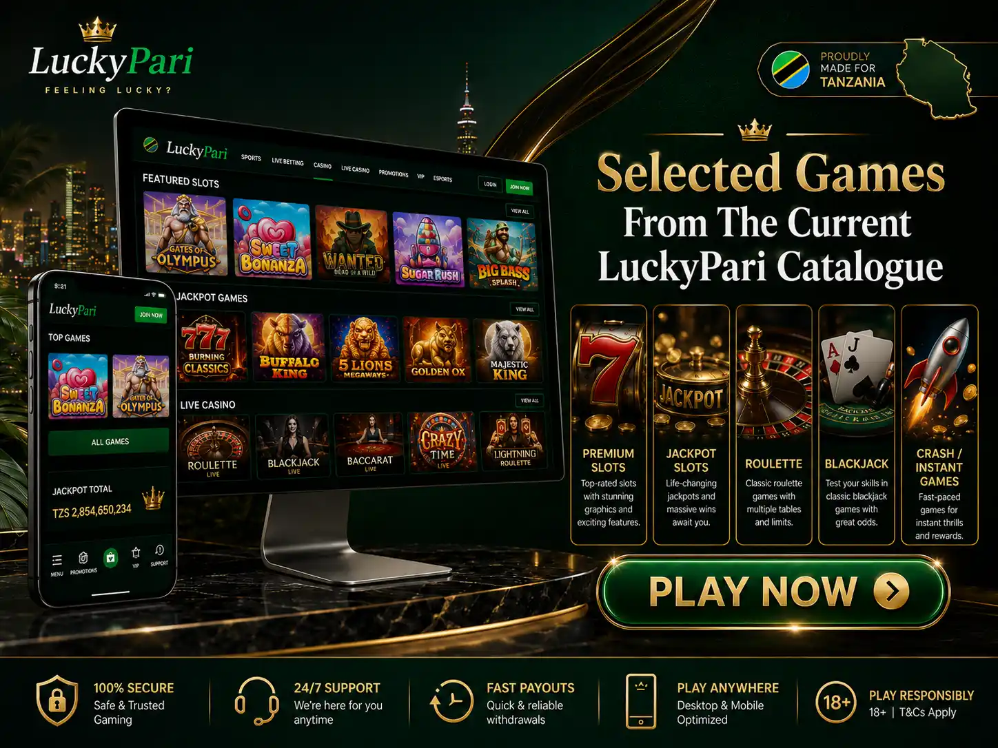 Selected Games From The Current LuckyPari Catalogue