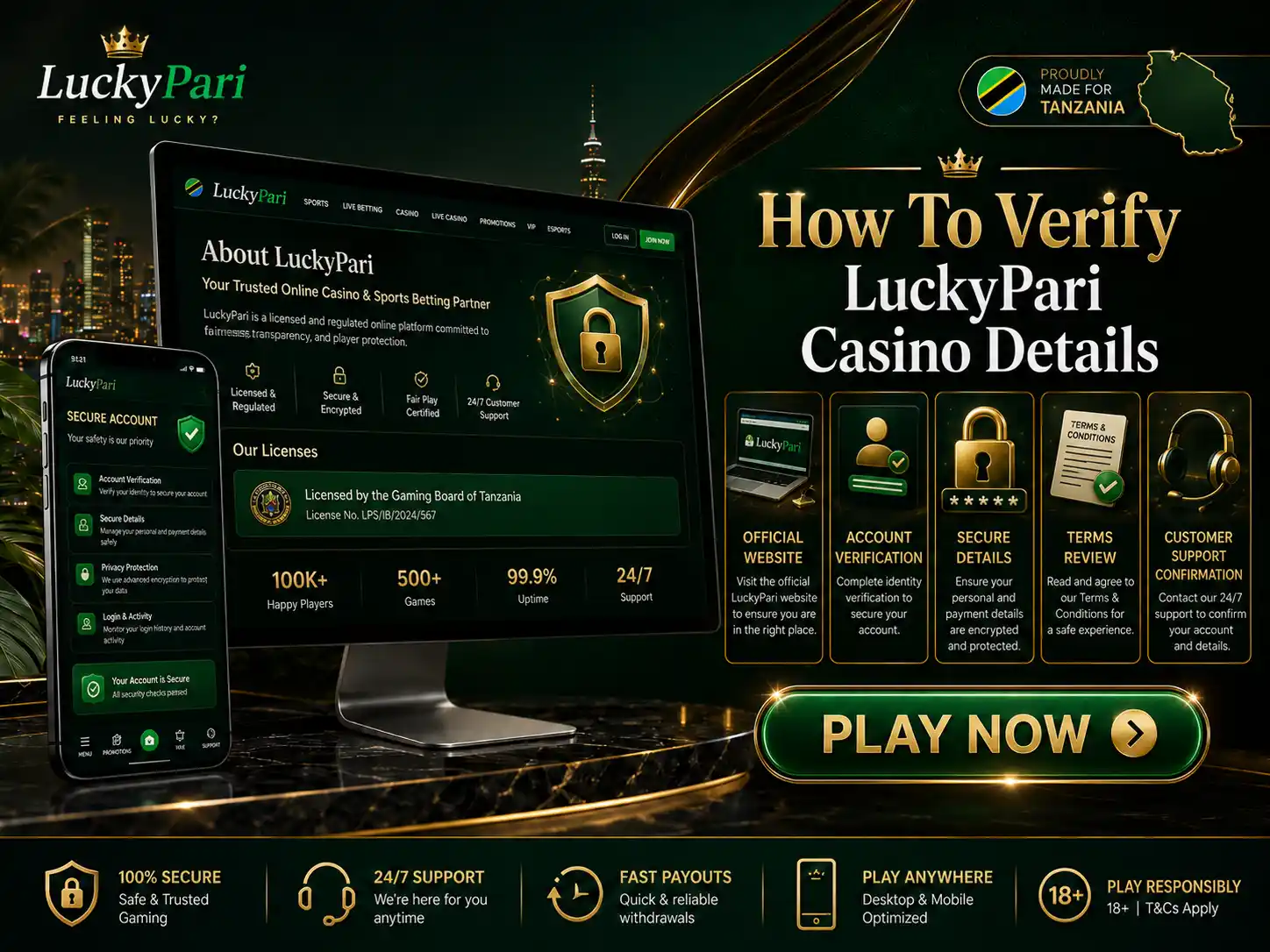 How To Verify LuckyPari Casino Details