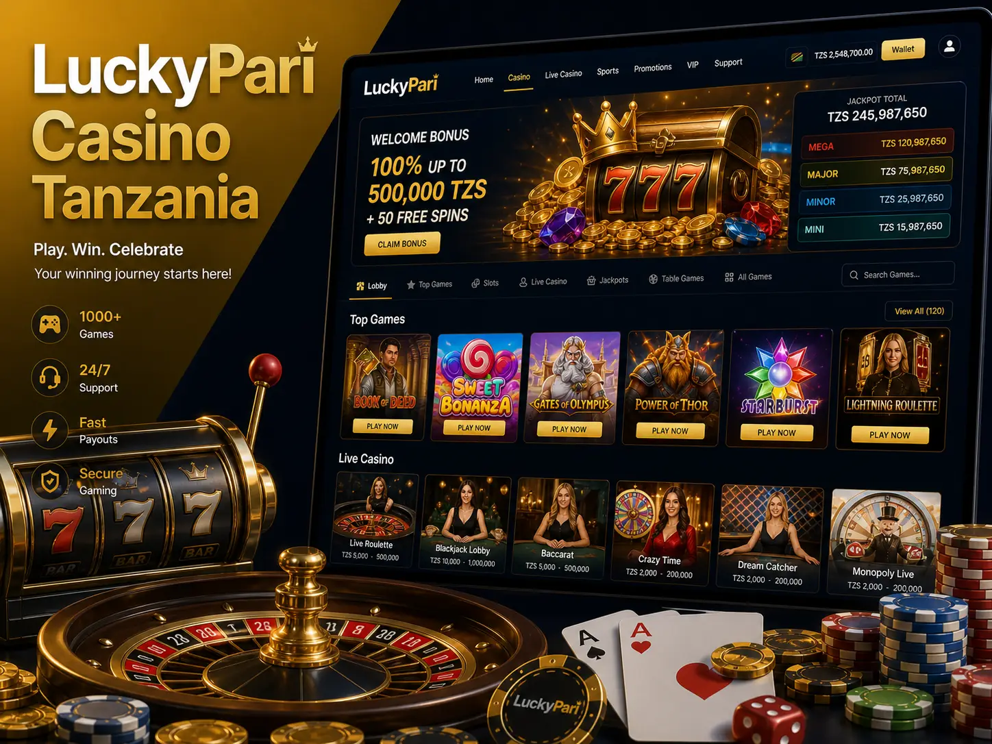 Casino Games at LuckyPari Tanzania