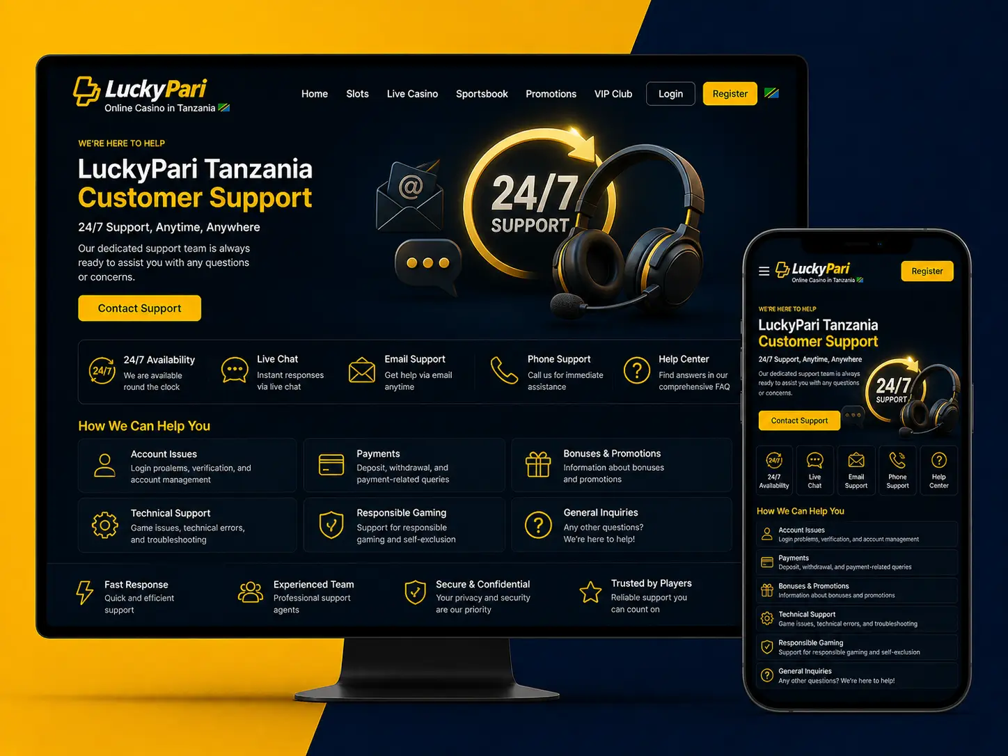 Player Support at LuckyPari Tanzania