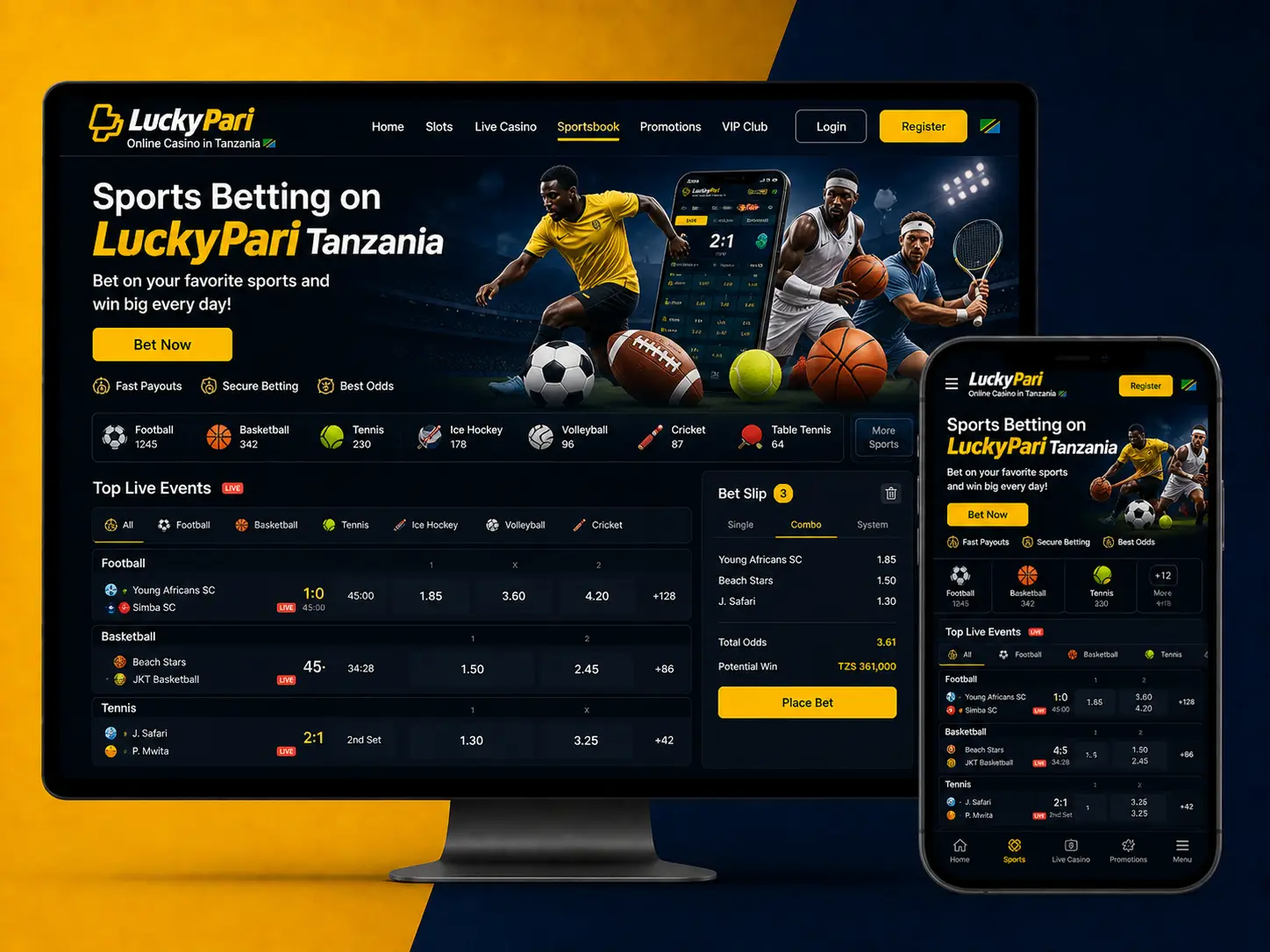 Sports Betting at LuckyPari Tanzania