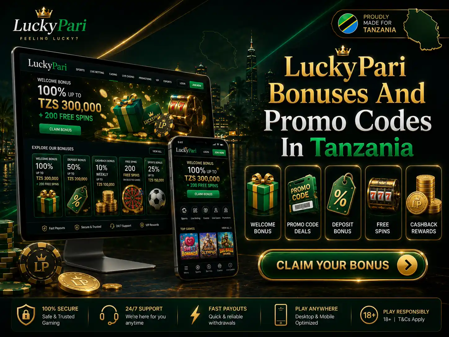 LuckyPari Bonuses And Promo Codes In Tanzania