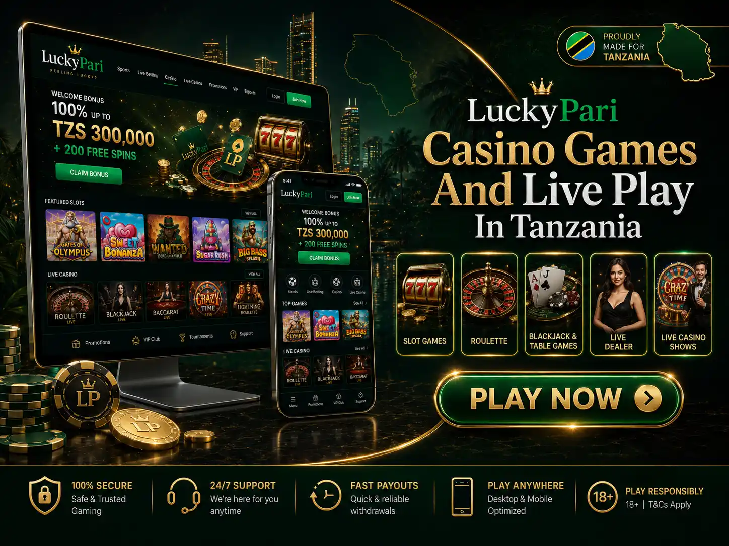 Luckypari Casino Games And Live Play In Tanzania